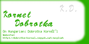 kornel dobrotka business card